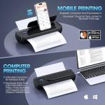 Inkless Portable Printer Wireless for Travel, Thermal Paper Support A4&A5, 8.5" X 11" US Letter &Legal, Compatible with iOS, Android&Laptop, Bluetooth & USB, Lightweight Wireless Printer for Home