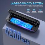 Inkless Portable Printer Wireless for Travel, Thermal Paper Support A4&A5, 8.5" X 11" US Letter &Legal, Compatible with iOS, Android&Laptop, Bluetooth & USB, Lightweight Wireless Printer for Home