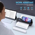 Inkless Portable Printer Wireless for Travel, Thermal Paper Support A4&A5, 8.5" X 11" US Letter &Legal, Compatible with iOS, Android&Laptop, Bluetooth & USB, Lightweight Wireless Printer for Home