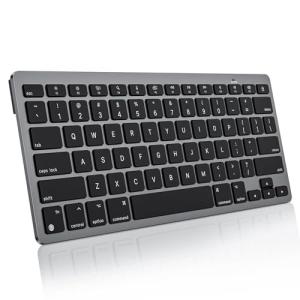 OMOTON Bluetooth Keyboard for Mac, Ultra-Slim Wireless Keyboard with Stable Connection, Compatible with iMac, iMac Pro, MacBook Pro/Air, Mac mini Laptop, Black Grey