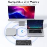 OMOTON Bluetooth Keyboard for Mac, Ultra-Slim Wireless Keyboard with Stable Connection, Compatible with iMac, iMac Pro, MacBook Pro/Air, Mac mini Laptop, Black Grey
