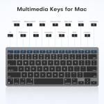 OMOTON Bluetooth Keyboard for Mac, Ultra-Slim Wireless Keyboard with Stable Connection, Compatible with iMac, iMac Pro, MacBook Pro/Air, Mac mini Laptop, Black Grey