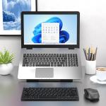 Arteck 2.4G Wireless Keyboard Ultra Slim and Compact Keyboard with Media Hotkeys for Computer Desktop PC Laptop Surface Smart TV and Windows 11/10/8/7, Black