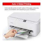 Canon PIXMA TS6520 Wireless Color Inkjet Printer for Duplex Printing, White – Home Printer with Copier/Scanner, 1.42” OLED Display, Intuitive Control Panel, Compact Design