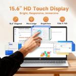 HP 15.6" Touchscreen Laptop 2026, 13th Gen Intel i3-1315U(Up to 4.5GHz), 15.6 inch Anti-Glare Display, 16GB RAM + 512GB SSD, Win 11 Pro, Wi-Fi 6, AI Copilot for Business & School, Patented KB Kit