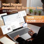 HP 15.6" Touchscreen Laptop 2026, 13th Gen Intel i3-1315U(Up to 4.5GHz), 15.6 inch Anti-Glare Display, 16GB RAM + 512GB SSD, Win 11 Pro, Wi-Fi 6, AI Copilot for Business & School, Patented KB Kit