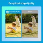 HP Sprocket Studio Plus 4x6 Wireless Instant Photo Printer, 10 Sheets + Cartridge, Wi-Fi, Premium Dye Sublimation, Compact Home Use, Prints Vibrant Color Pictures, Editing App for Creative Photos