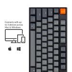 Keychron K10 Full Size 104 Keys Bluetooth Wireless Mechanical Gaming Keyboard for Mac Windows with Keychron Super Brown Switch, Multitasking/White LED Backlight/USB C Wired Computer Keyboard
