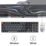 Keychron K10 Full Size 104 Keys Bluetooth Wireless Mechanical Gaming Keyboard for Mac Windows with Keychron Super Brown Switch, Multitasking/White LED Backlight/USB C Wired Computer Keyboard