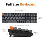 Keychron K10 Full Size 104 Keys Bluetooth Wireless Mechanical Gaming Keyboard for Mac Windows with Keychron Super Brown Switch, Multitasking/White LED Backlight/USB C Wired Computer Keyboard