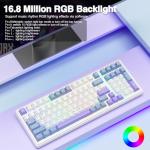 AULA F99 Wireless Mechanical Keyboard,Tri-Mode BT5.0/2.4GHz/USB-C Hot Swappable Custom Keyboard,Pre-lubed Linear Switches,Gasket Structure,RGB Backlit Gaming Keyboard for PC/Tablet/Xbox/PS4/PS5