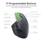 Rapoo MT760 Multi-Device Wireless Mouse, Bluetooth 5.0 and 2.4G Multi-Mode Connection, Up to 4 Devices, 11 Programmable Buttons, 4K DPI, 90 Days Battery Life, PC, Matte Black