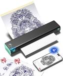 Phomemo Tattoo Stencil Printer, M08F Wireless Thermal Tattoo Printer with 10pcs Transfer Paper, Compatible with Phone/Tablet/PC, Tattoo Supplies for Tattoo Artist & Beginner, Black & Green