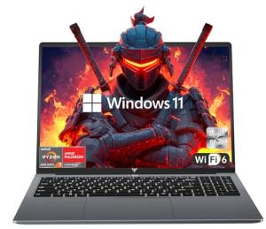 KAIGERR Gaming Laptop, 2025 Laptop with AMD Ryzen 7 7735HS (8C/16T, Up to 4.75GHz), 16GB DDR5 512GB NVMe SSD Laptop Computer, Up to 4TB, 16-inch FHD Display, WiFi 6, Backlit KB, Type-C, Dual Fans