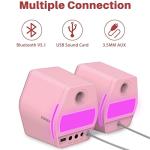 Edifier G2000 32W PC Computer Speakers for Gaming Desktop PC Laptop Mac Computer Woofer Speakers Bluetooth USB 3.5mm AUX Inputs RGB Lights Multimedia Speakers Pink