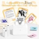 Phomemo M04S Bluetooth Portable Printer Printpod -Thermal Label Printer Notes Printer, Support 2/3/4 inch Printing, Compatible with Phones, Computer, 300dpi, Great for Document, Notes, Sticker, Gift