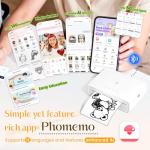 Phomemo M04S Bluetooth Portable Printer Printpod -Thermal Label Printer Notes Printer, Support 2/3/4 inch Printing, Compatible with Phones, Computer, 300dpi, Great for Document, Notes, Sticker, Gift