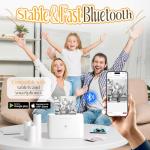 Phomemo M04S Bluetooth Portable Printer Printpod -Thermal Label Printer Notes Printer, Support 2/3/4 inch Printing, Compatible with Phones, Computer, 300dpi, Great for Document, Notes, Sticker, Gift