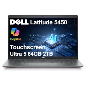 Dell Latitude 5450 5000 Business Laptop (14" FHD Touchscreen, Intel 12-Core Ultra 5 135U vPro (> i7-1355U), 64GB DDR5, 2TB SSD), Backlit, IR Webcam, 2x Thunderbolt 4, Ethernet, Win 11 Pro, 2025 AI PC
