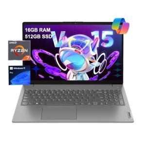 Lenovo Laptop V15 Gen 4 for Business (15.6" FHD Anti-glare, AMD Ryzen 7 7730U (Beat i7-1355U), 16GB RAM, 512GB SSD), Numeric Keypad, Webcam w/Shutter, Ethernet, Win 11 Pro w/AI Copilot, Grey