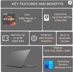 Lenovo Laptop V15 Gen 4 for Business (15.6" FHD Anti-glare, AMD Ryzen 7 7730U (Beat i7-1355U), 16GB RAM, 512GB SSD), Numeric Keypad, Webcam w/Shutter, Ethernet, Win 11 Pro w/AI Copilot, Grey