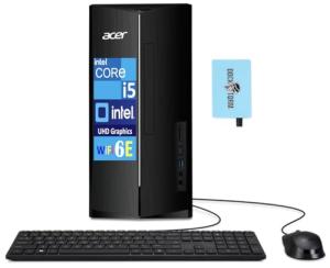 acer Aspire TC-1785-UA92 Student & Business Desktop (Intel i5-14400, 16GB DDR5, 512GB PCIe SSD, Intel UHD, 300W PSU, WiFi 6E, Bluetooth 5.3, RJ-45, 2 HDMI, Win 11 Pro) w/DKZ USB Port Expander