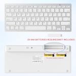 OMOTON Bluetooth Keyboard Compatible with iPad A16 11th 10th Generation, iPad 10.2 (9th/8th/7th), iPad Pro 13/12.9/11 inch, iPad Air/Mini and More iOS Devices, White