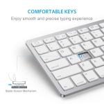 OMOTON Bluetooth Keyboard Compatible with iPad A16 11th 10th Generation, iPad 10.2 (9th/8th/7th), iPad Pro 13/12.9/11 inch, iPad Air/Mini and More iOS Devices, White