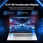HP 15.6" Touchscreen Laptop, Intel Core i5 Processor, 32GB RAM, 1TB SSD, Numeric Keypad, Bluetooth, Wi-Fi, Long Battery Life, Windows 11 Home, Alpacatec Accessories, Silver