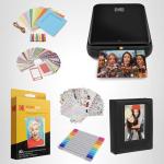 Kodak Step Printer, Wireless Mobile Photo Printer Zero Ink Technology & Kodak App for iOS & Android (Black) Gift, Starter Bundle