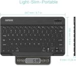 Arteck Universal Backlit 7-Colors Ultra Light Slim Portable Wireless Bluetooth 3.0 Keyboard for iOS iPad Pro, Air, Mini, Android, Windows Tablets PC Smartphone Built in Rechargeable 6-Month Battery