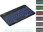 Arteck Universal Backlit 7-Colors Ultra Light Slim Portable Wireless Bluetooth 3.0 Keyboard for iOS iPad Pro, Air, Mini, Android, Windows Tablets PC Smartphone Built in Rechargeable 6-Month Battery