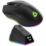 KLIM Blaze Pro Rechargeable Wireless Gaming Mouse with Charging Dock RGB & LCD Display - New Version - High-Precision Sensor and Long-Lasting Battery - Up to 6000 DPI - Great PC Gaming Mouse Wireless