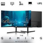 HP Gaming PC Desktop Computer – AMD Pro A10-9700,RX 550 Graphics,16GB RAM,1TB SSD,27 Inch Curved Monitor,RGB Keyboard with AI Copilot,Mouse,WiFi,RGB Headphone,Windows 11(Renewed)