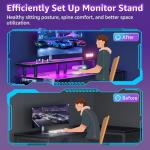 DLisiting Black Gaming Desk with Shelves and Drawers - 39 Inch Small Gaming Desk with Storage Shelves for Boys Teens Bedroom, Black Computer Desks with Drawers, Monitor Stand, Power Outlet