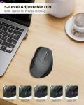 E-YOOSO XUANGUI Vertical Ergonomic Silent Wireless Mouse, Tri-Mode 2.4G/Bluetooth 5.1/USB-C Cordless Computer Mice for Large and Medium Hands, 5 Levels DPI, Rechargeable for PC Laptop Mac Tablet