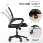 OS MOTOR Home Office Chair, Ergonomic Mid-Back Mesh Desk Chair with Lumbar Support, Adjustable Swivel Rolling Design, Comfy Armrest for Work, Study, Gaming, Vanity, Black