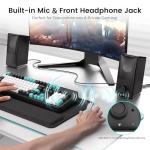 kstime Computer Speakers with Bluetooth 5.4, 14W Bass Reflex Stereo PC Speakers with 15° Tilted Design, USB Powered & AUX Inputs, Built-in Mic & Headphone Jack for Desktop, Laptop, and Phones