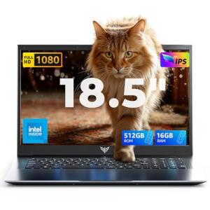 KAIGERR 18.5 inch Laptop, 2025 Laptop, 16GB RAM 512GB NVMe SSD, Ιntel N150 Processor(Up to 3.6GHz), Laptop Computer, 1080 FHD Display for Business & Students, 8000Mah Battery, Wi-Fi