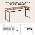Huuger Computer Desk, 63 Inch Office Desk, Gaming Desk with Storage, Writing Desk Work Desk for Home Office, Study, Modern Simple Desk, Large Legroom, Metal Frame, Rustic Brown