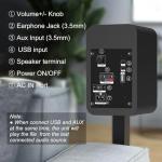 LONPOO Computer Speakers for Desktop and Laptop,30 Watts RMS Bluetooth Bookshelf Speakers with 3" Aluminium Speaker,Aux,Sold As Pair