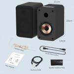 LONPOO Computer Speakers for Desktop and Laptop,30 Watts RMS Bluetooth Bookshelf Speakers with 3" Aluminium Speaker,Aux,Sold As Pair