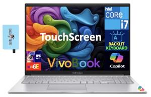 ASUS Vivobook 15 Student & Business Laptop 15.6" Touchscreen IPS FHD Display (Intel i7-1355U, 16GB DDR4, 1TB SSD, Intel Iris Xe, Backlit KB, WiFi 6E, Win 11 Home) w/DKZ USB Port Expander