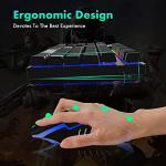 FLAGPOWER RGB Gaming Keyboard and Breathing Mouse Combo, Adjustable Breathing Backlit Mechanical Feeling Keyboard with 4 Colors 4800DPI Backlight Mouse for PC Laptop Computer Game and Work