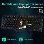 FLAGPOWER RGB Gaming Keyboard and Breathing Mouse Combo, Adjustable Breathing Backlit Mechanical Feeling Keyboard with 4 Colors 4800DPI Backlight Mouse for PC Laptop Computer Game and Work