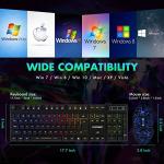 FLAGPOWER RGB Gaming Keyboard and Breathing Mouse Combo, Adjustable Breathing Backlit Mechanical Feeling Keyboard with 4 Colors 4800DPI Backlight Mouse for PC Laptop Computer Game and Work