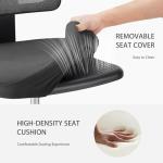 NEWBULIG Home Office Desk Chair, Armless Ergonomic Swivel Computer Chair with Wheels, Adjustable Height and Low-Back Mesh Design, Rolling Chair with Lumbar Support and Comfortable Seat, Black