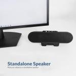 Cyber Acoustics USB & Bluetooth Speaker Bar (CA-2890PRO) USB Powered with Speakerphone for PC and Bluetooth to Connect to Smartphones, Clamps to Monitors up to 2 Inches Thick, 20 Watts