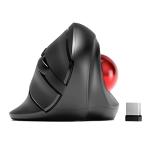 MicroPack Trackball Wireless Mouse, Upgrade Right Hand Ergonomic Mouse with Wireless Vertical Rollerball Computer Mouse, 3 Adjustable DPI, Easy Thumb Control for PC, Laptop, Mac, Windows - Black