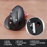 MicroPack Trackball Wireless Mouse, Upgrade Right Hand Ergonomic Mouse with Wireless Vertical Rollerball Computer Mouse, 3 Adjustable DPI, Easy Thumb Control for PC, Laptop, Mac, Windows - Black